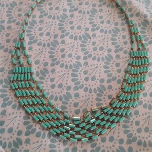 Mint colored 7 strand fashion necklace